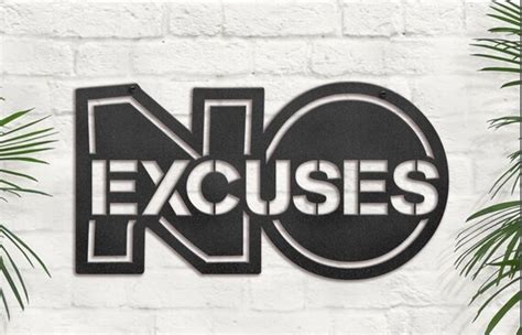 No Excuses Sign Metal Gym Wall Art Etsy