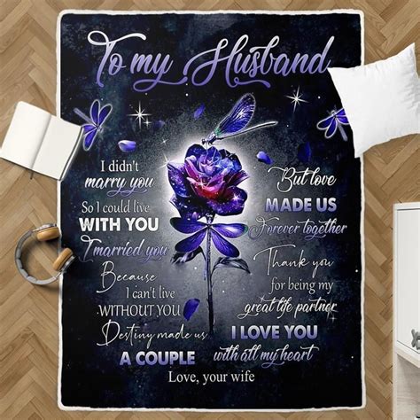 Personalized Rose To My Husband Blanket Thank You For Being My Great L