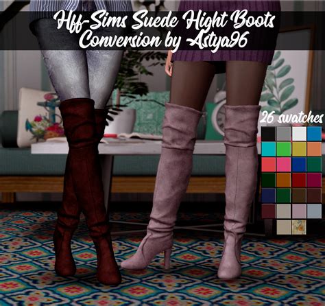 Astya96 — Hff Sims Suede Hight Boots Conversion By Astya96