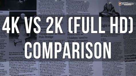 4k Vs 2k Full Hd Resolution Comparison Side By Side Youtube