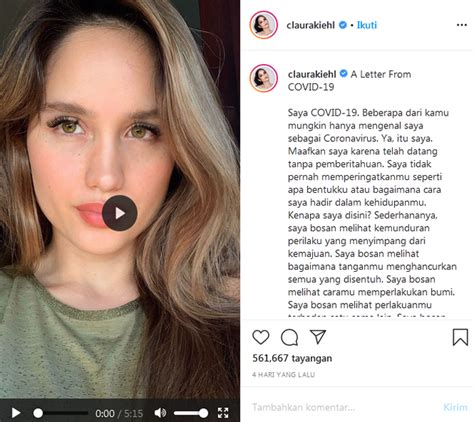 Tuliskan Pesan Bertajuk Surat Dari Covid 19 Nama Cinta Laura Mendadak