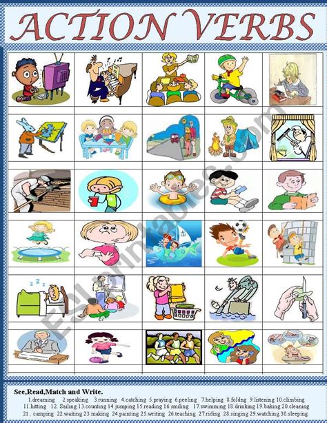 Action Verbs Flashcards Esl Worksheet By Anyis Vrogue Co
