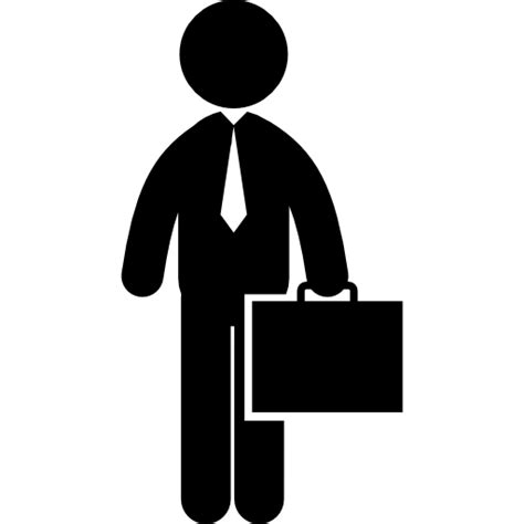 Businessman Standing With A Suitcase Free Vector Icons Designed By