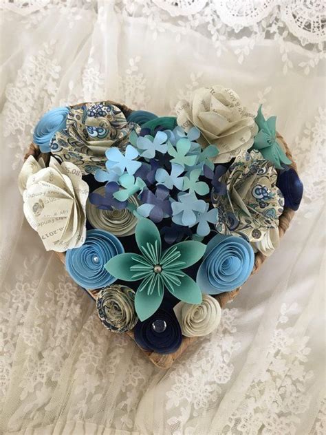 The 5 best cheap honeymoon ideas. Unique wedding gift, Paper flower heart basket, mother of ...