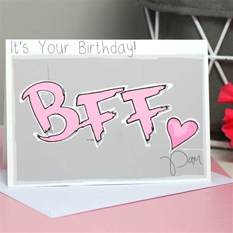 Personalised Acronym Bff Age Birthday Card By Liza J Design