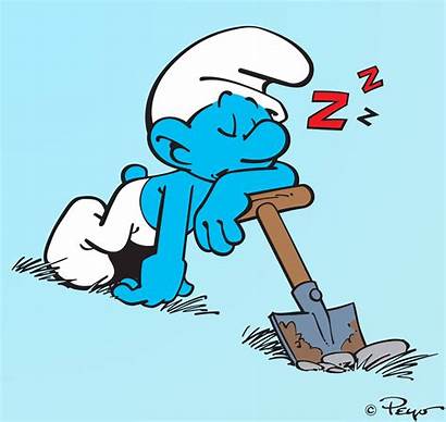 Smurf Smurfs Cartoons Clipart Lazy Characters Sleeping