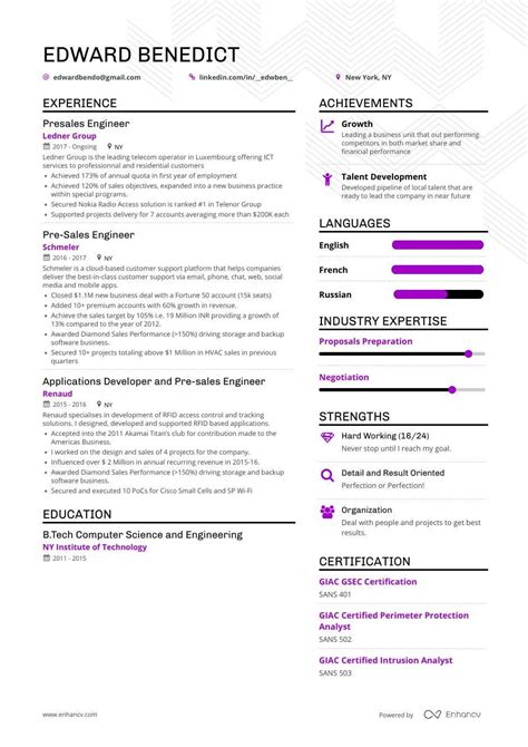 Sales Engineer Resume Samples A Step By Step Guide For 2020
