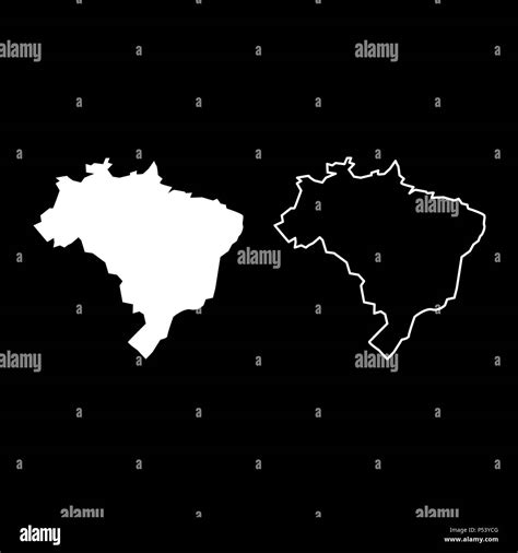 Mapa De Brasil Un Conjunto De Iconos De Vector De Color Blanco I Tipo Plano Simple Imagen Imagen