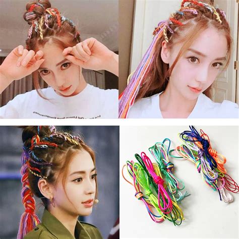 1 Set Girl Colorful Hair Braids Hair Extension Styling Tool Wig