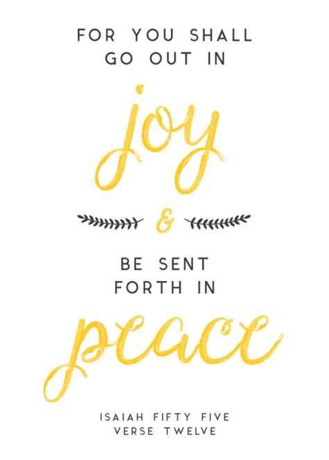 For You Shall Go Out In Joy And Be Sent Forth In Peace Isaiah 5512