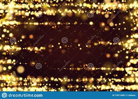 Golden Bokeh Sparkle Glitter Lights Luxury Background Abstract