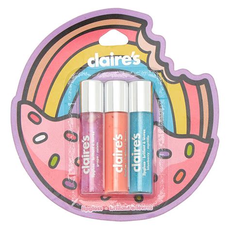 rainbow donut lip gloss set 3 pack claire s us