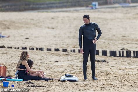 Sas Australias Mark Philippoussis Enjoys A Beach Day With His Wife Silvana Lovin And Their