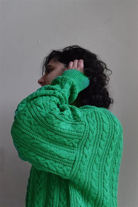 Dior Kelly Green Cable Knit Sweater