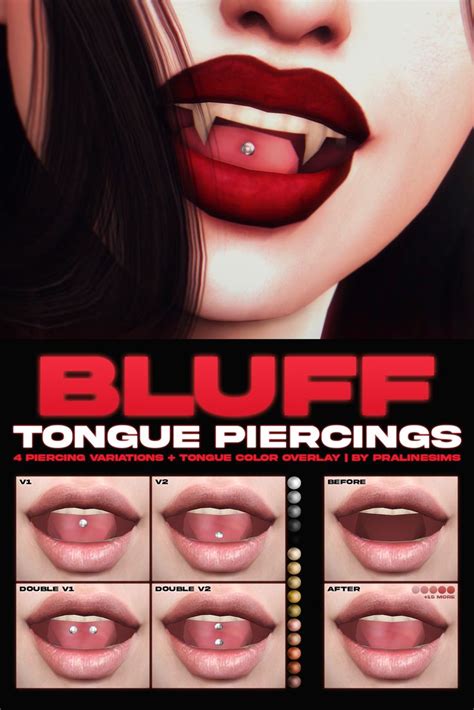 Bluff Tongue Piercings Pralinesims Sims 4 Piercings Sims 4 Sims 4