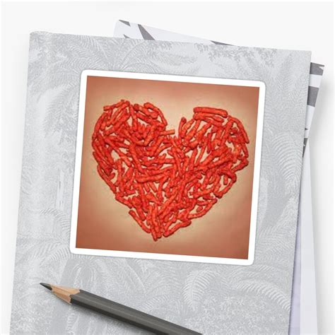 I Love Flamin Hot Cheetos Sticker By Vschultz25 Redbubble