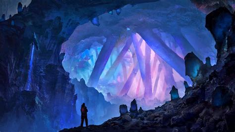Crystal Cave Background 1366x768 Wallpaper