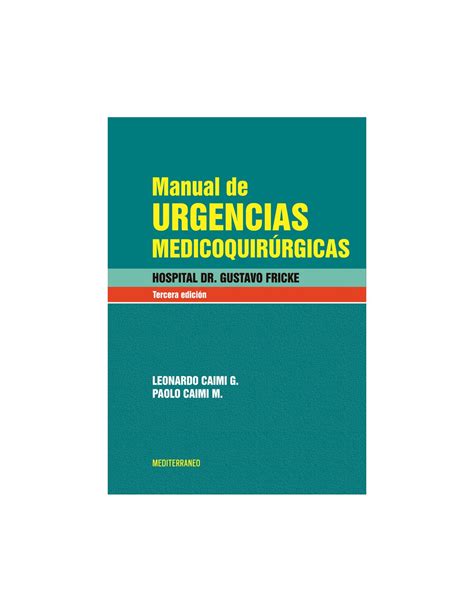 Manual De Urgencias Medicoquirurgicas 3ª Ed