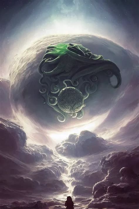 Cthulhu In Space Looking At Earth Larger Than Earth Stable