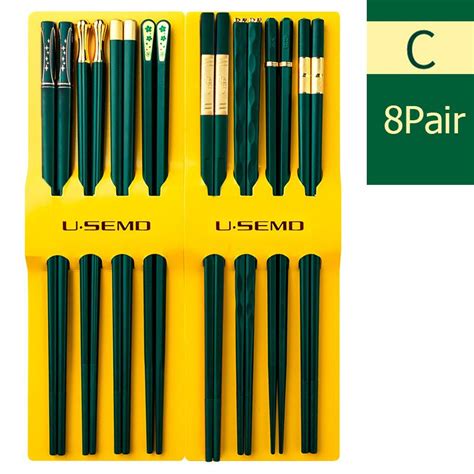 Cheap Green Gold Chopsticks 568 Pairs Alloy Tableware Home Kitchen Restaurant Chinese Japanese