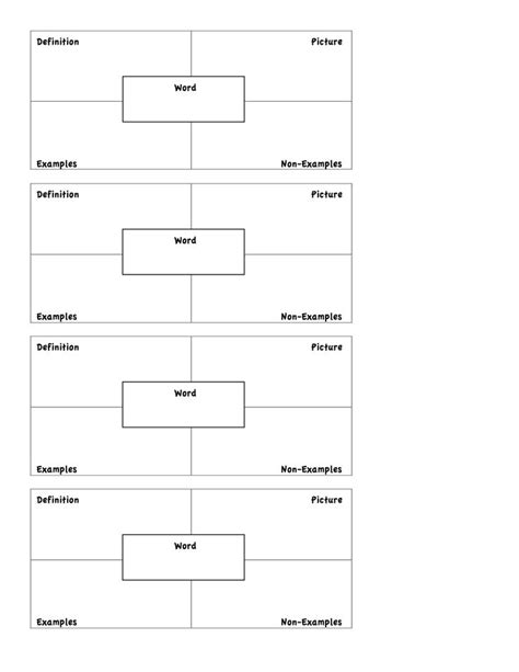 13 Four Square Vocabulary Worksheet