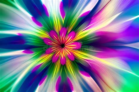 Ai Generated Abstract Pink Flower Painting Stock Illustration