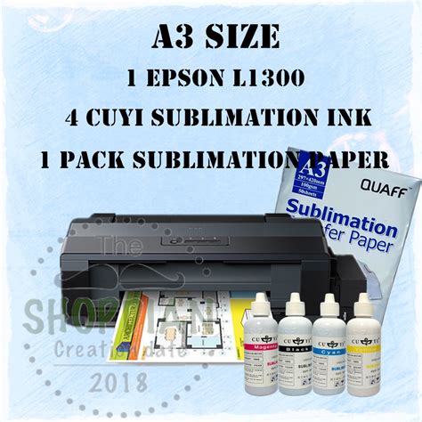 Epson L1300 A3 Ink Tank Printer With Sublimation Ink Shopee Philippines