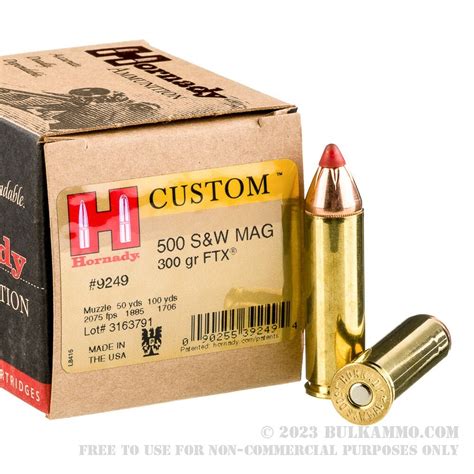 20 Rounds Of Bulk 500 Sandw Mag Ammo By Hornady 300 Gr Ftx