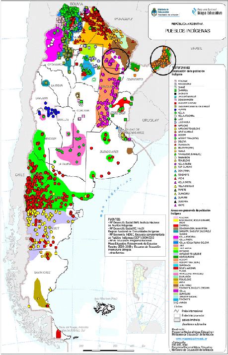 Mapa De Pueblos Indígenas En Argentina Fuente Ministerio De Educación