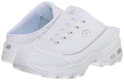 Skechers Womens Resilent Mule Low Top Slip On Fashion Whitesilver