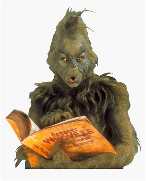 Grinch Reading A Book Hd Png Download Kindpng