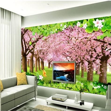 Beibehang Custom 3d 3d Wallpaper Cherry Tree Cherry Tree Under Large