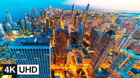 4k Drone Chicago Travel Time Lapse Downtown Skyline Navy Pier
