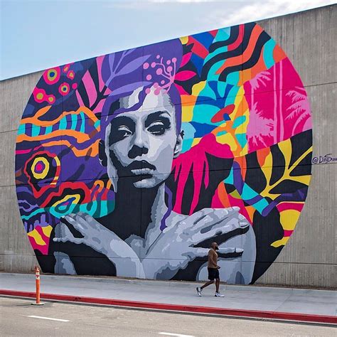 Dina Saadi In Long Beach California Usa 2019 Street Art Wall