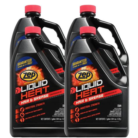 ZEP 1 Gallon Liquid Heat Gel Industrial Drain Opener (Case of 4