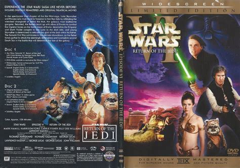 The Dvd Cover For Star Wars Ii Return Of The Jedi Is Shown In Full Color