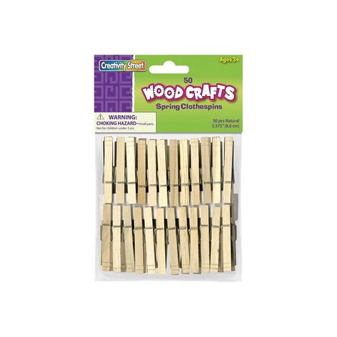 Creativity Street Woodcrafts Wood Clothespins Natural 50 Count