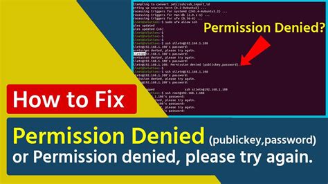 How To Fixt Permission Denied Publickey Password Or Permission Denied
