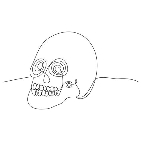 Premium Vector Single Line Skull Continuous Line Art Vector Illustration