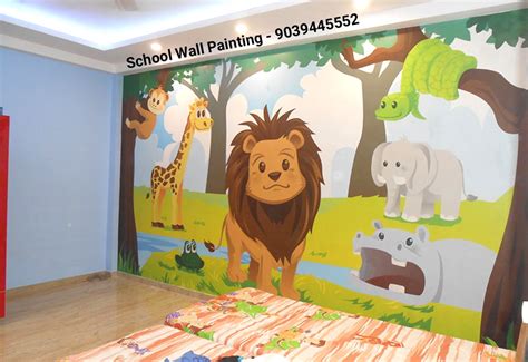 Playschool Wall Paintingnursery School Wall Painting Artistschool