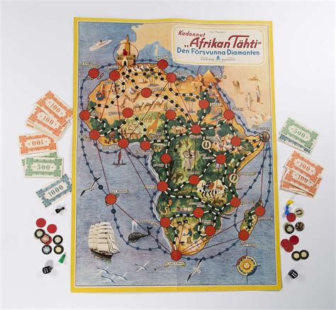 Star Of Africa A Classic Finnish Board Game Playing On 1950s