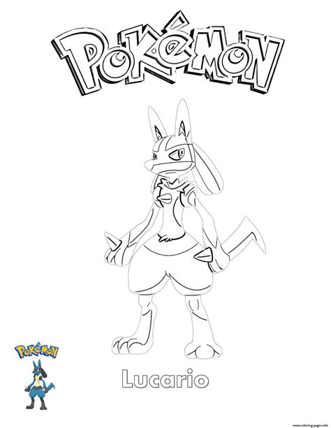 Lucario Pokemon Coloring Page Printable Images And Photos Finder