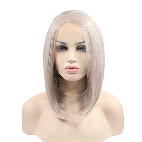 Gray Short Bob Lace Front Wigs Beth Official Site‎