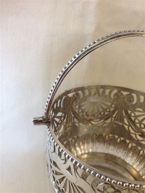 Antiques Atlas Pierces Silver Basket With Swing Handlech1896