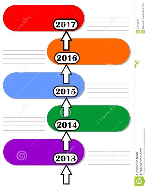 Infographic Timeline Template With Empty Colored Frames And Lines Stock