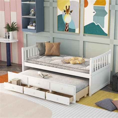 Buy Harper And Bright Designs Twin Captains Bed Storage Daybed With