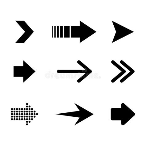 Set Of Black Arrows Icon Vector Illustration Design Isolated Stock