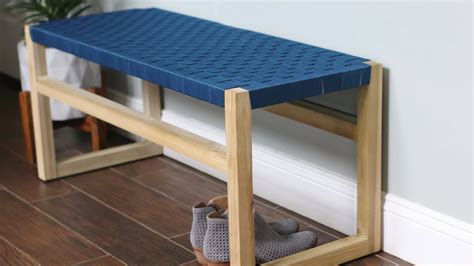 How To Build Wooden Bench With Woven Fabric Seat Youtube