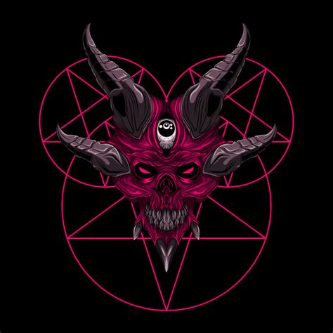 Vector Skull Demon Evil Illustration Evil Art Satanic Art Scary Art