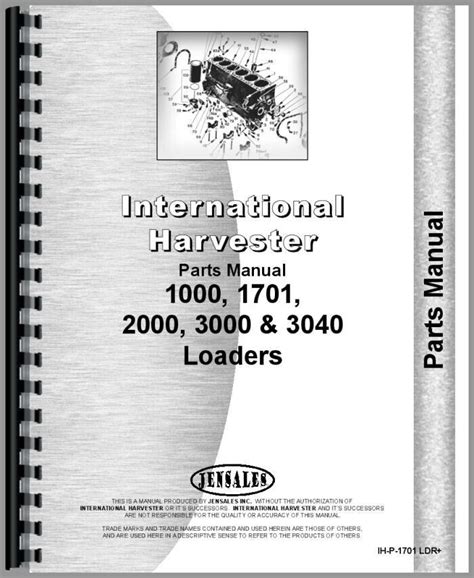 Ih International 1701 2001 2000 3000 Loader Parts Manual Catalog
